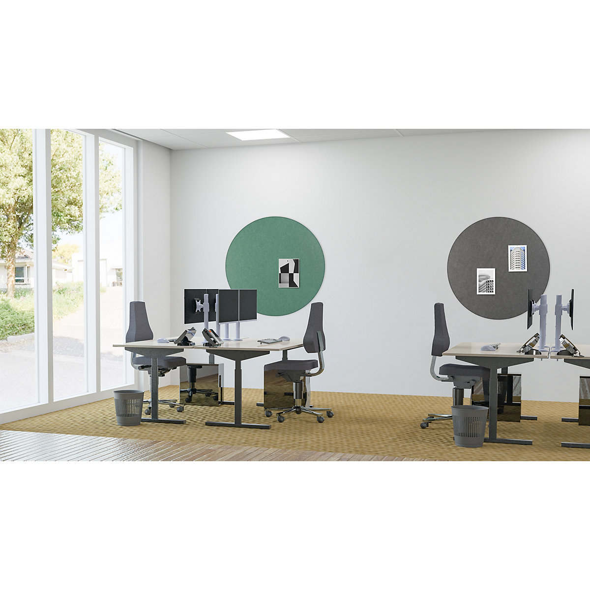 Pannello fonoassorbente da soffitto, feltro PET – eurokraft basic (Foto prodotto 14)-13