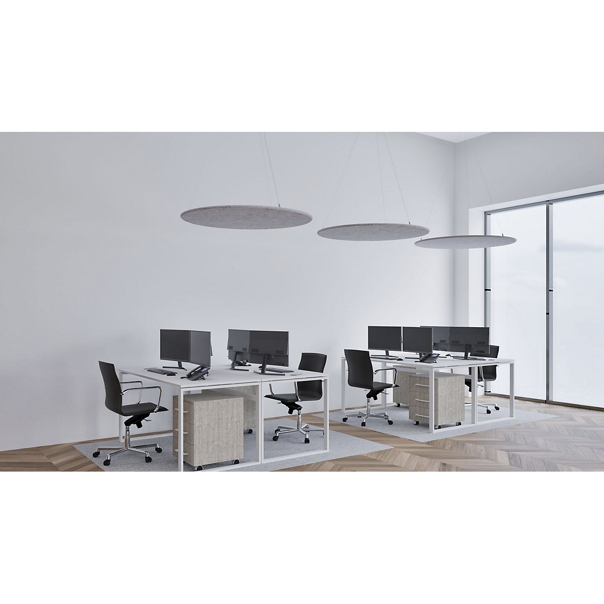 Pannello fonoassorbente da soffitto, feltro PET – eurokraft basic (Foto prodotto 16)-15