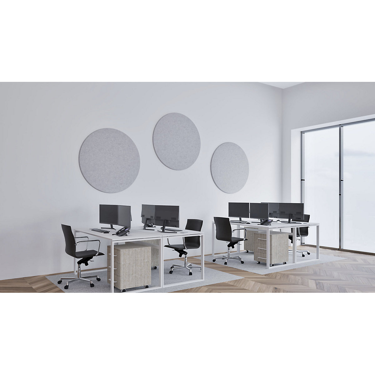 Pannello fonoassorbente da soffitto, feltro PET – eurokraft basic (Foto prodotto 17)-16