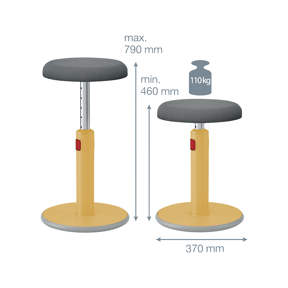 Sgabello ergonomico accogliente attivo con sedile e da appoggio – Leitz (Foto prodotto 4)-3