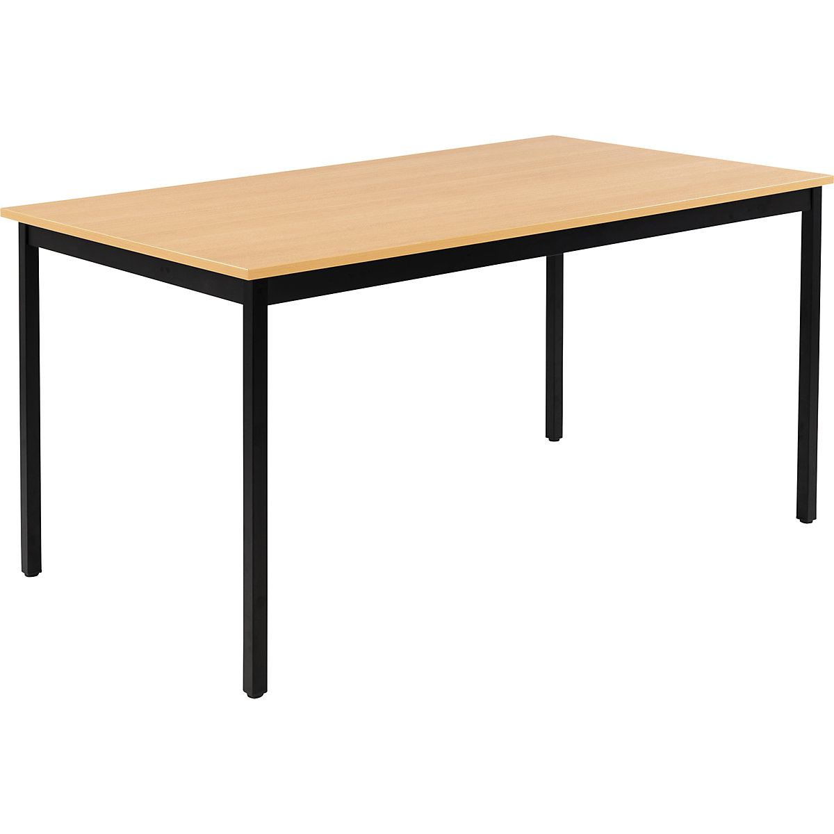 Tavolo multiuso – eurokraft basic, rettangolare, largh. x alt. 1400 x 740 mm, profondità 800 mm, piano simil-faggio, telaio nero-3