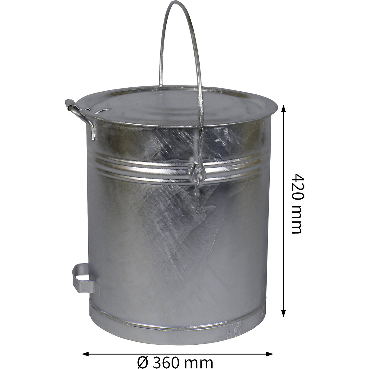 Eimer mit Scharnierdeckel (Produktabbildung 2)-1