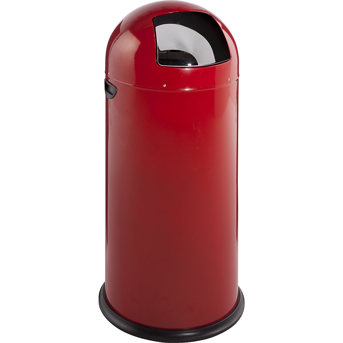 Push-Mülleimer, Stahl VAR, selbstschließend, feuerrot, 52 l, Höhe 890 mm-6