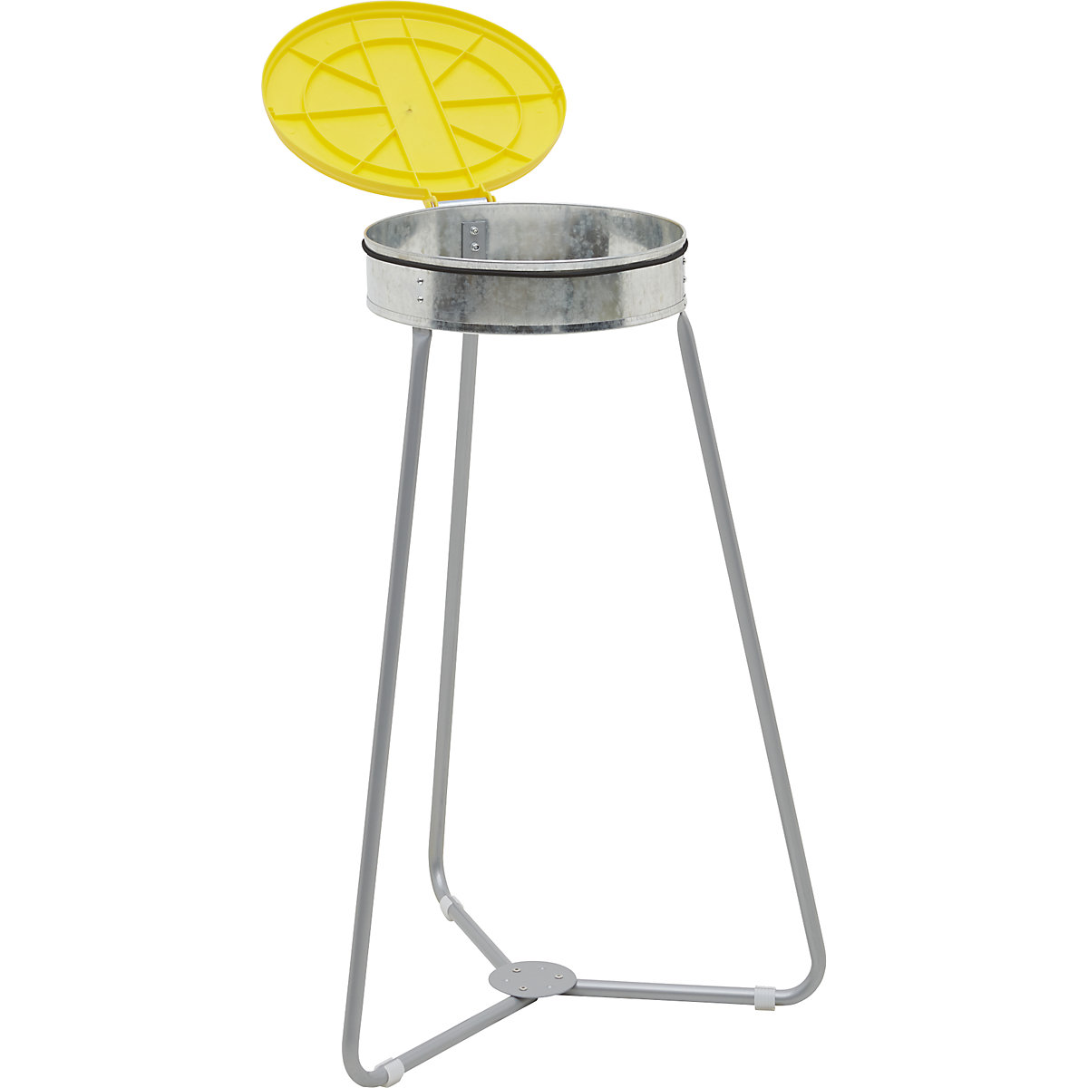 Müllsackhalter aus Stahl mit Kunststoffdeckel eurokraft basic (Produktabbildung 2)-1