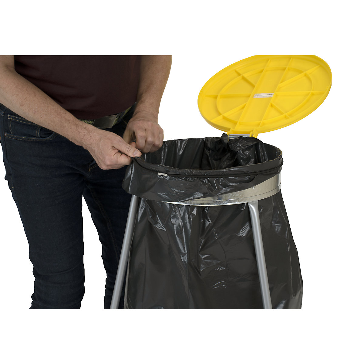 Müllsackhalter mit Abfallsäcken eurokraft basic (Produktabbildung 5)-4