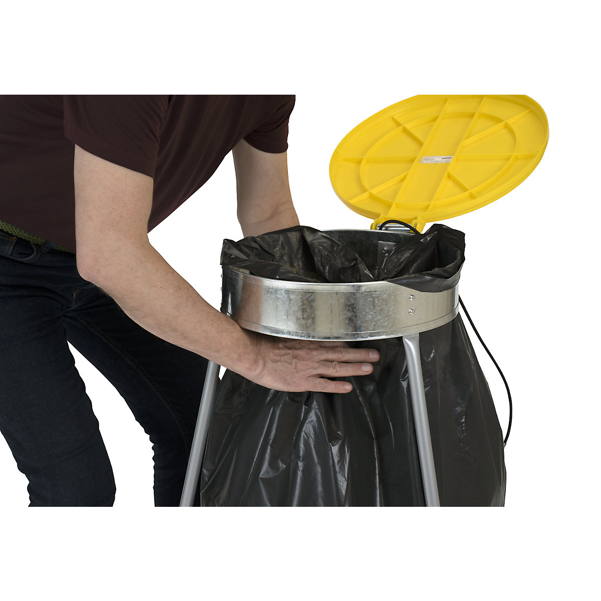 Müllsackhalter mit Abfallsäcken eurokraft basic (Produktabbildung 6)-5