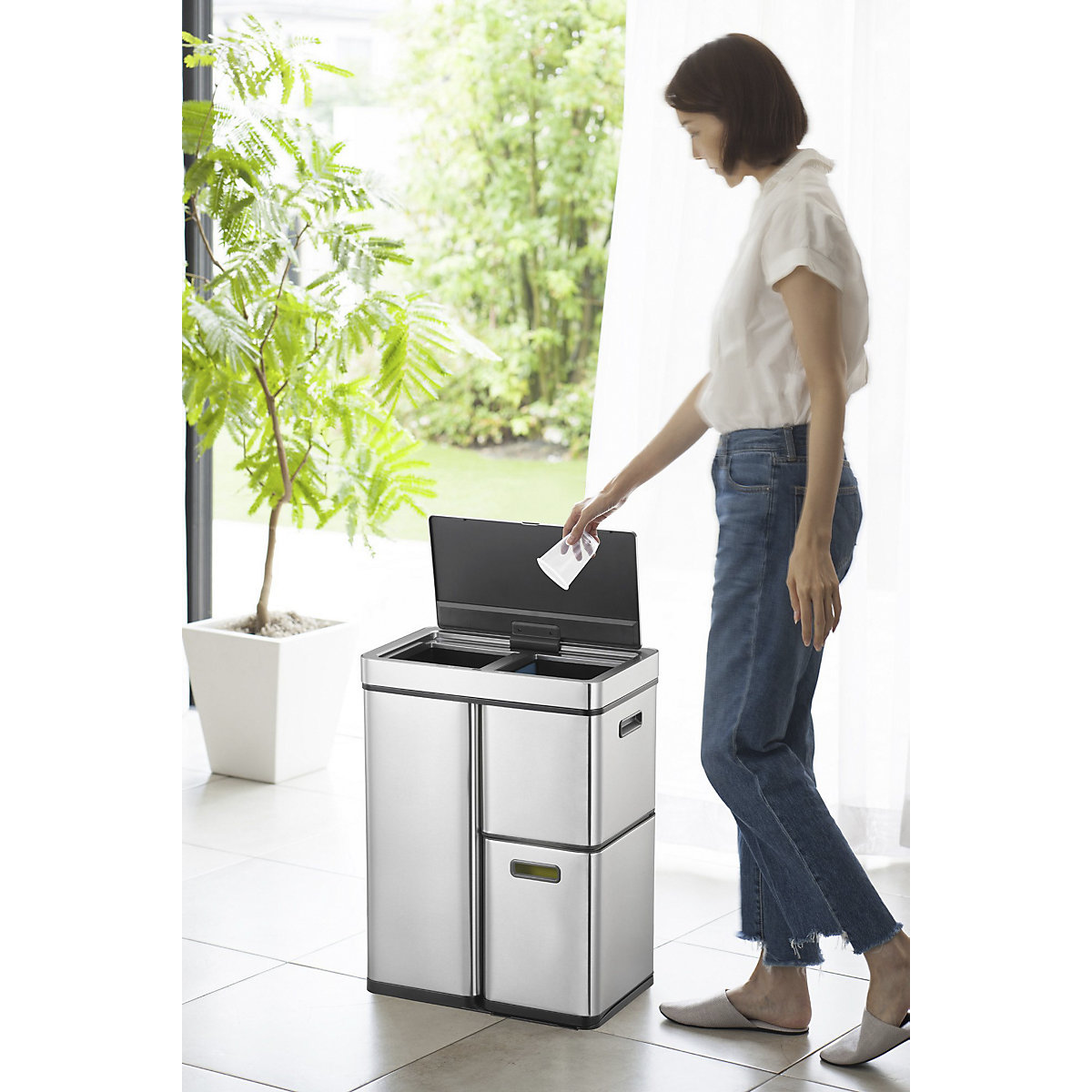Abfalleimer mit Sensor, Edelstahl EKO (Produktabbildung 16)-15