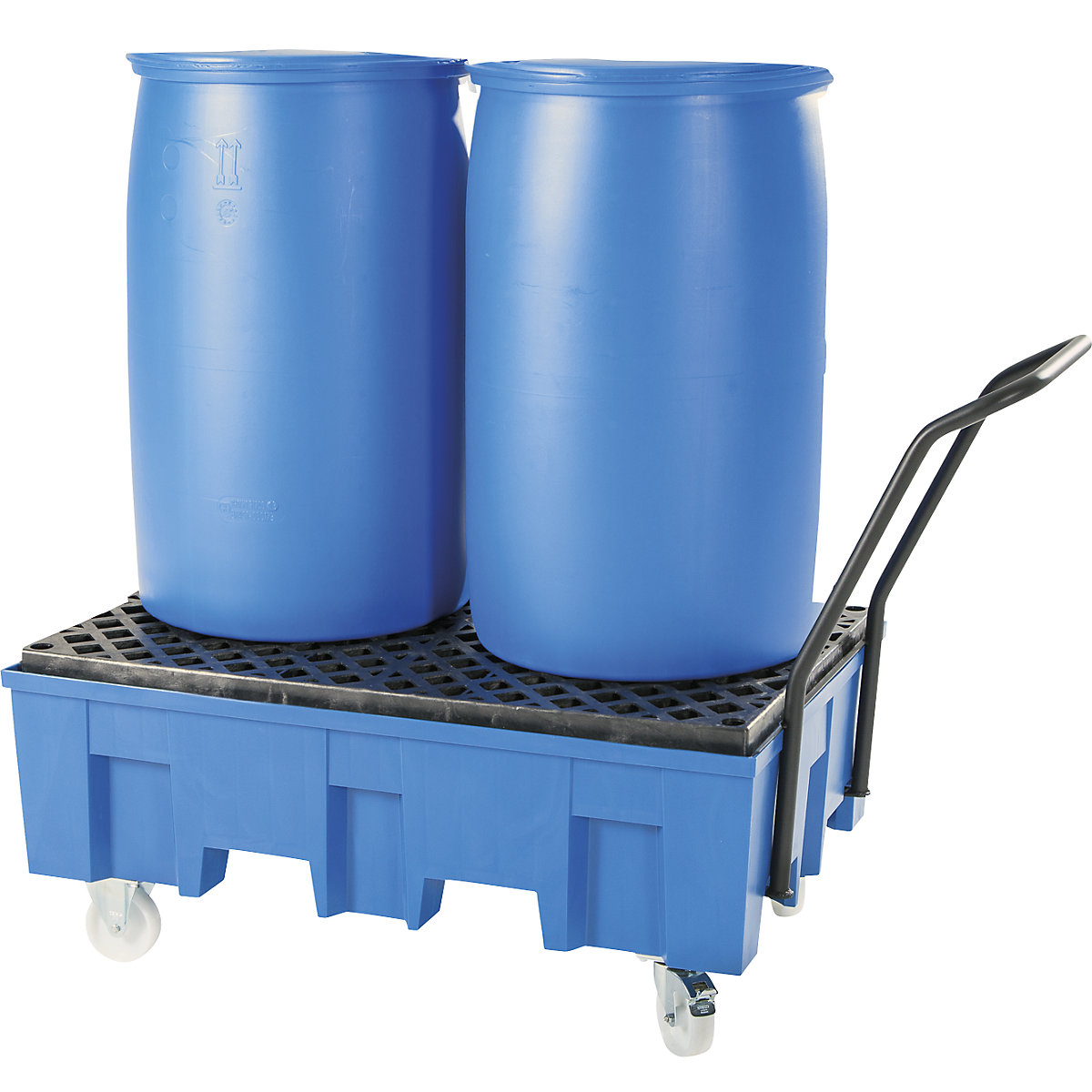 Kaiserkerkraft Mobile PE Spill Pallet 2x200L Blue/Black 9