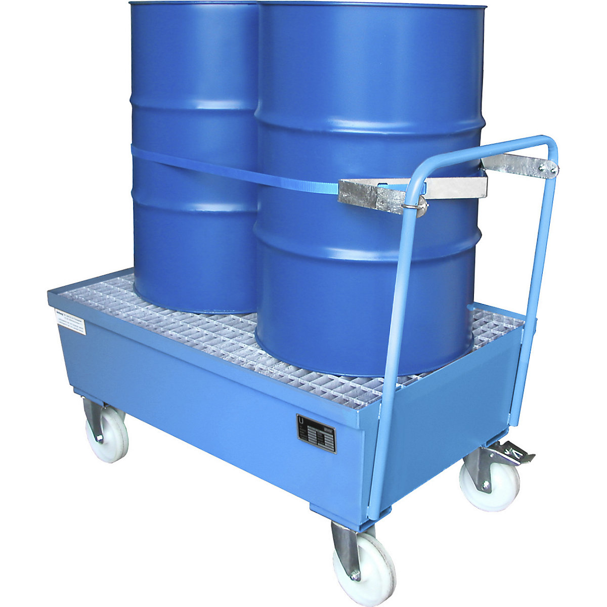 Fahrbare Stahl-Auffangwanne mit Randprofilierung eurokraft pro (Produktabbildung 4)-3