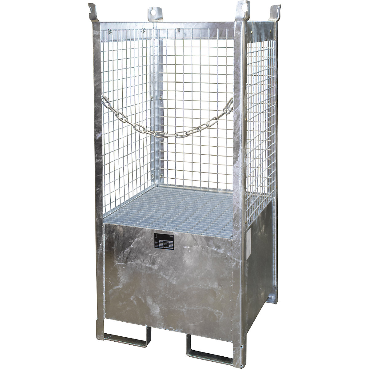 Lager- und Transportpalette mit Auffangwanne eurokraft pro