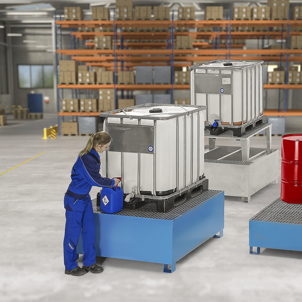 Stahl-Auffangwanne für Tankcontainer IBC/KTC eurokraft basic (Produktabbildung 10)-9