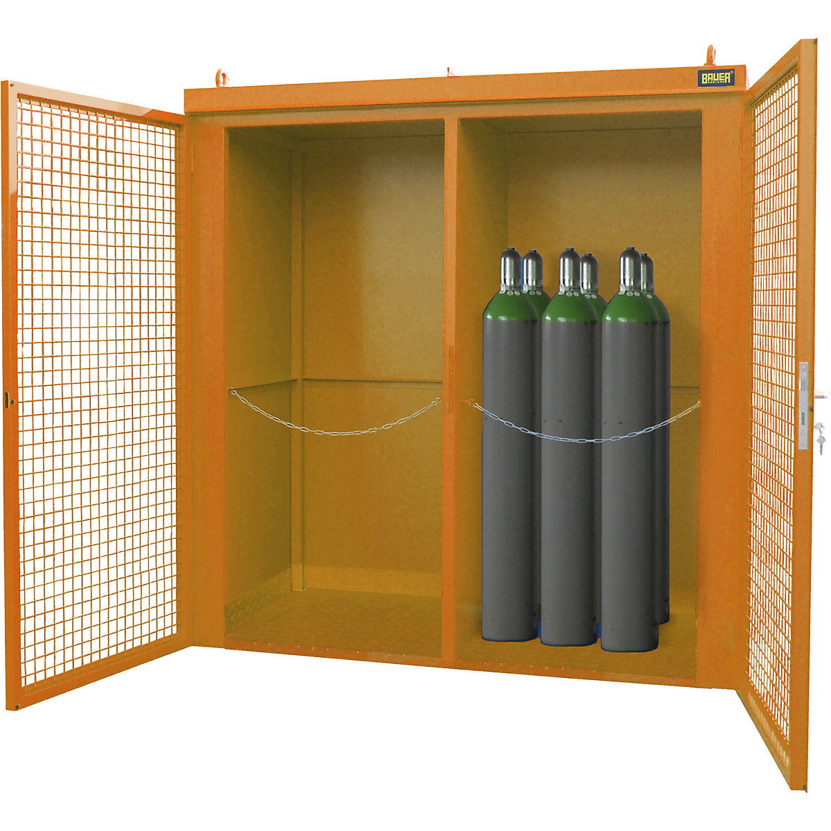 Gasflaschencontainer mit Trennwand, feuerbeständig eurokraft pro (Produktabbildung 2)-1