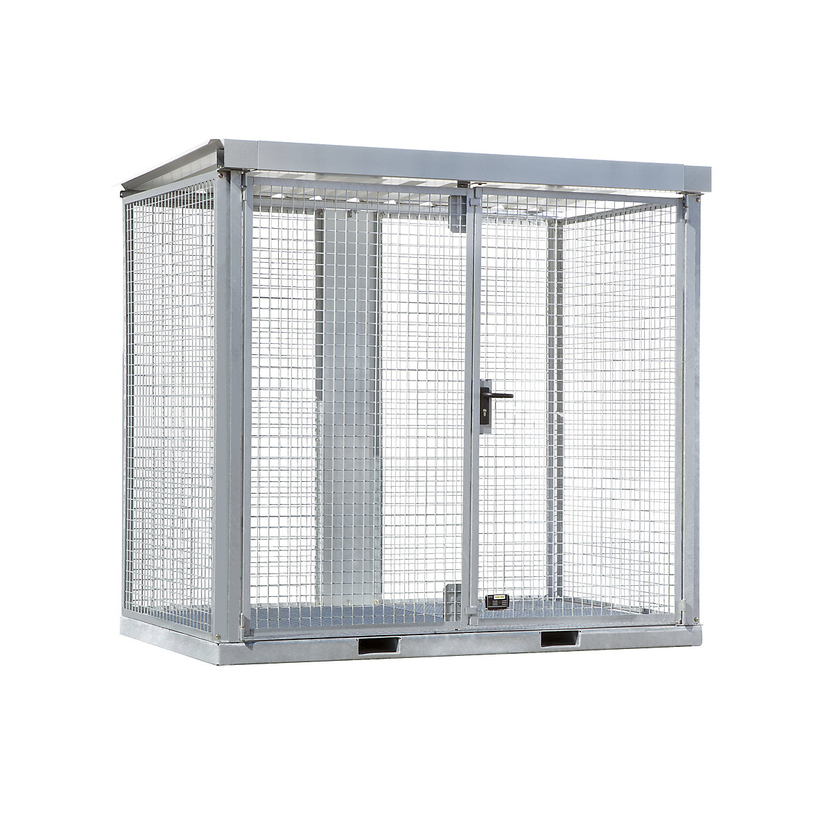 Montierter Gasflaschen-Gittercontainer eurokraft pro: 60 Flaschen mit Ø ...
