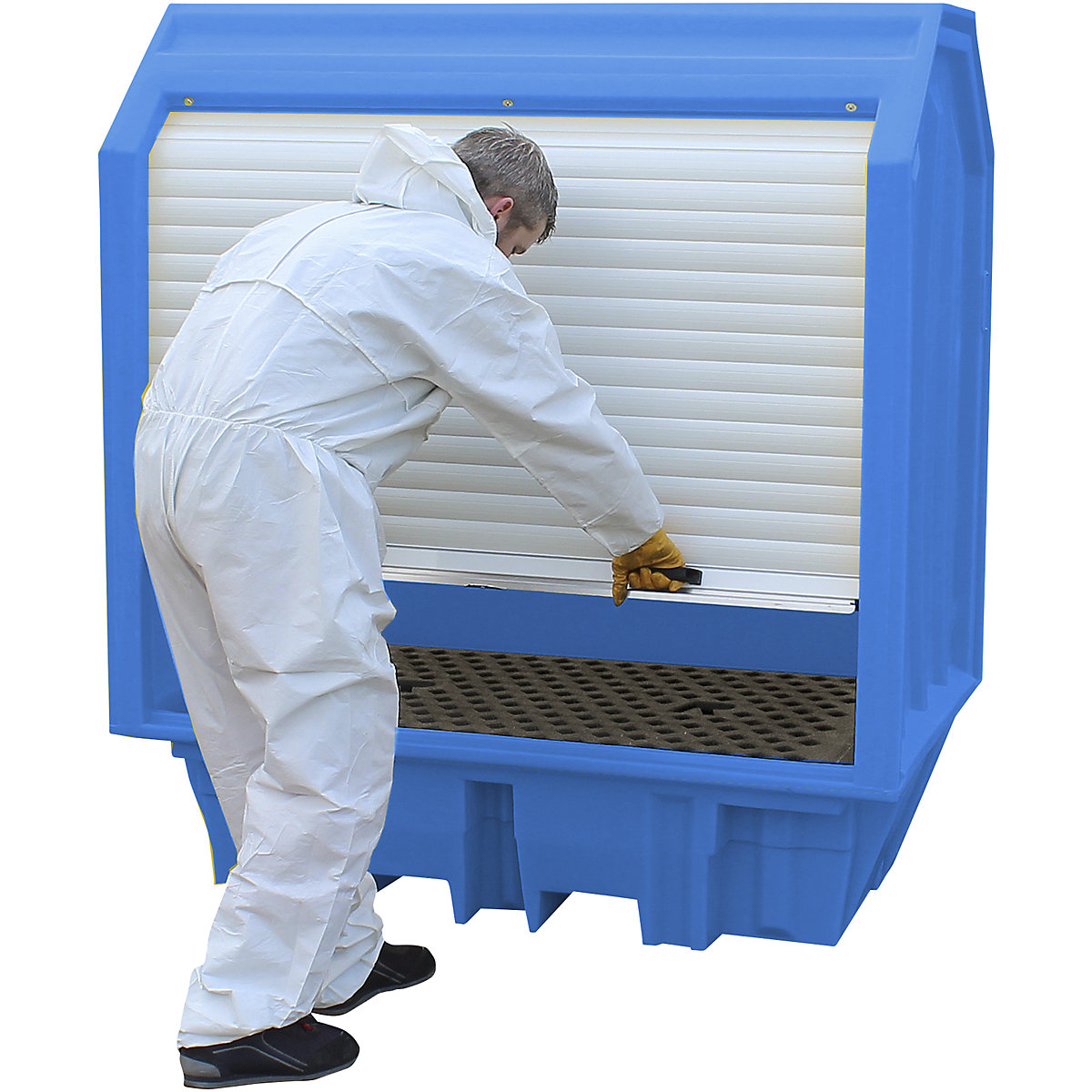 PE-Gefahrstoffdepot mit Jalousie eurokraft basic (Produktabbildung 3)-2