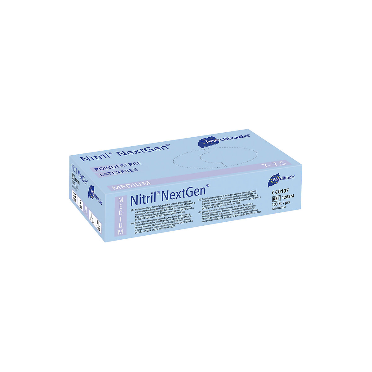 Nitril-Einweghandschuhe Meditrade, VE 1000 Stk (Produktabbildung 2)-1