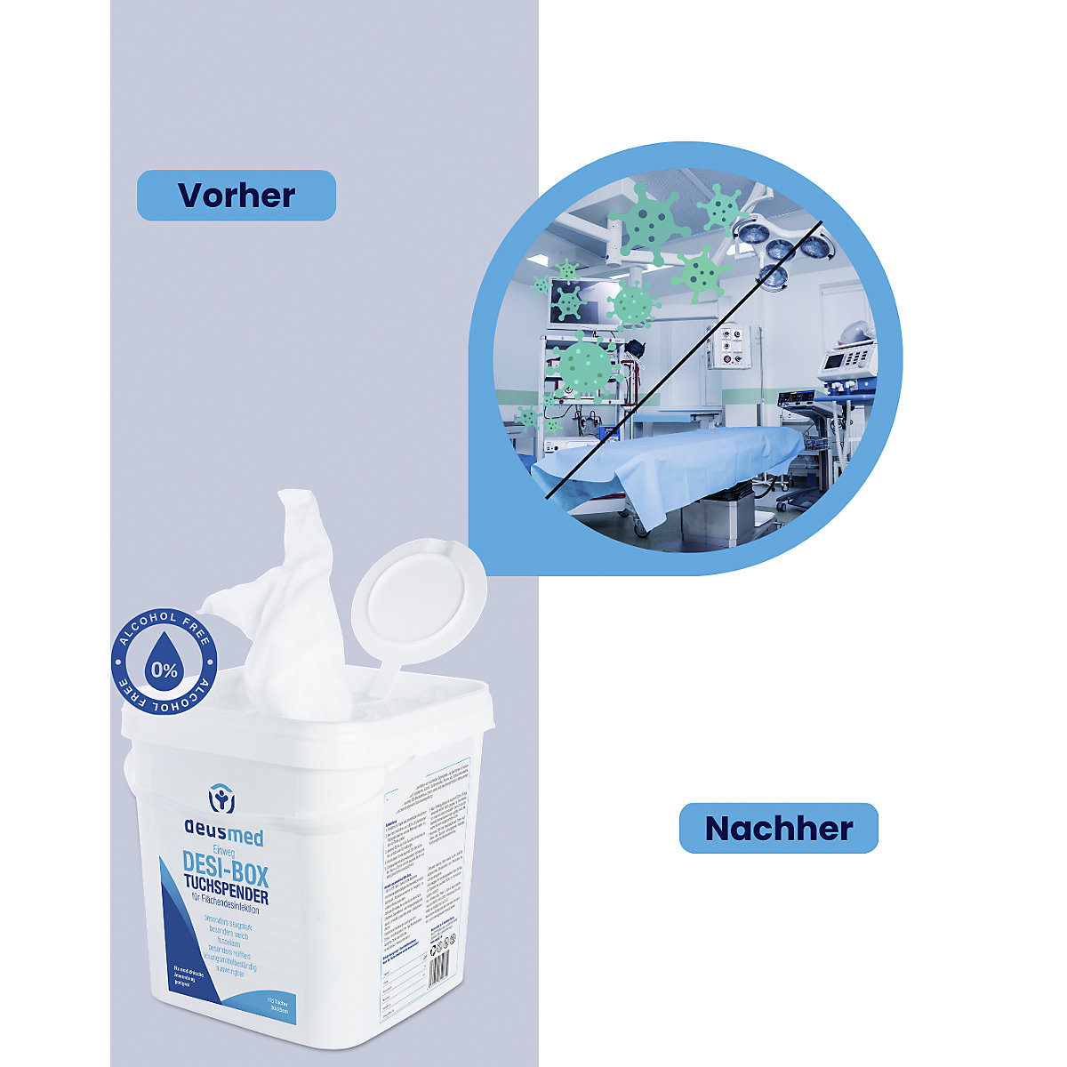 Feuchte Putztücher Refill Set deusmed® (Produktabbildung 3)-2