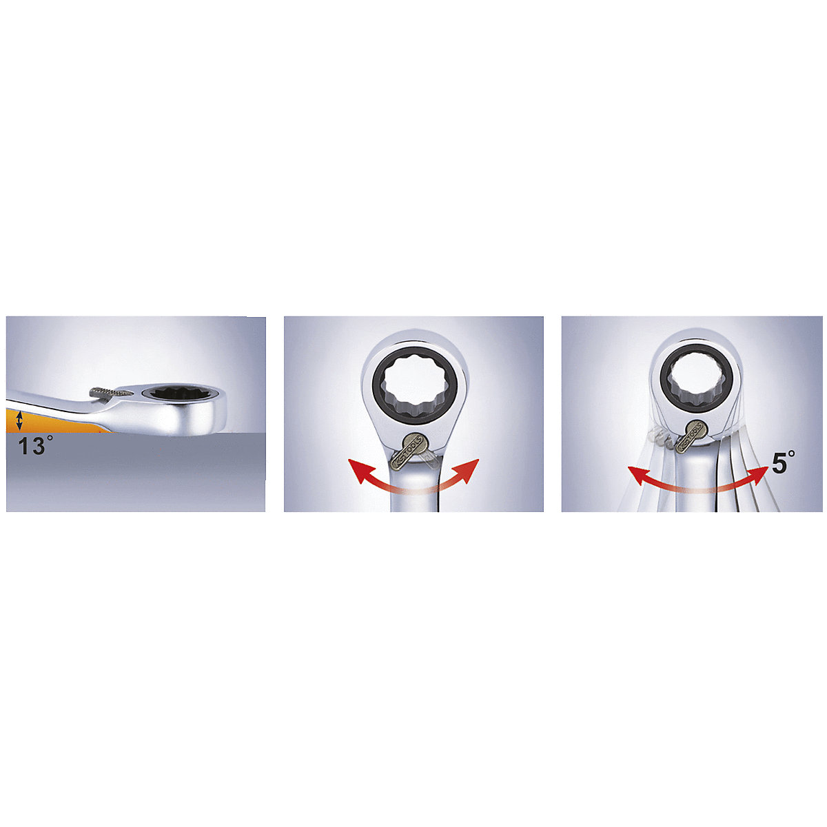 Cheie inelară cu clichet DUO GEARplus, comutabilă – KS Tools (Imagine produs 9)-8
