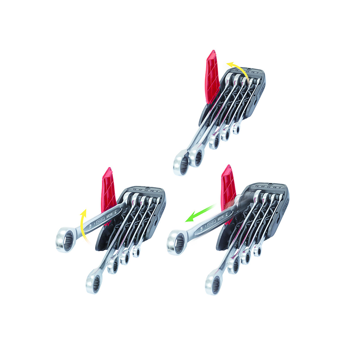 Set de chei inelare cu clichet GEARplus – KS Tools (Imagine produs 2)-1