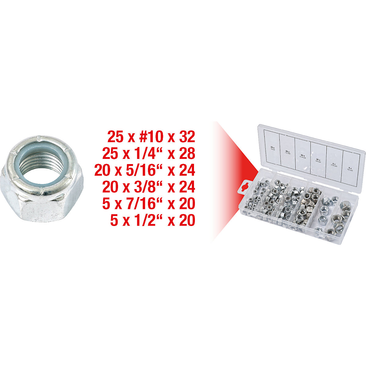 Sortiment de piulițe, UNF – KS Tools (Imagine produs 2)-1