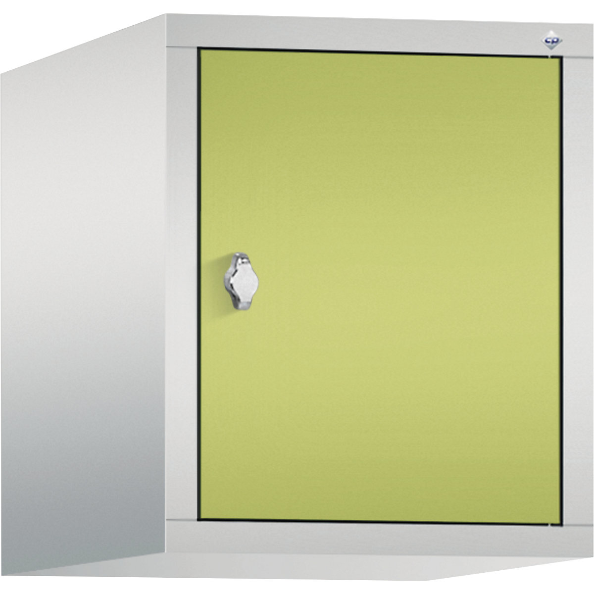 C+P – Dogradni ormar CLASSIC, 1 odjel, širina odjela 400 mm, u svijetlosivoj / žuto zelenoj boji