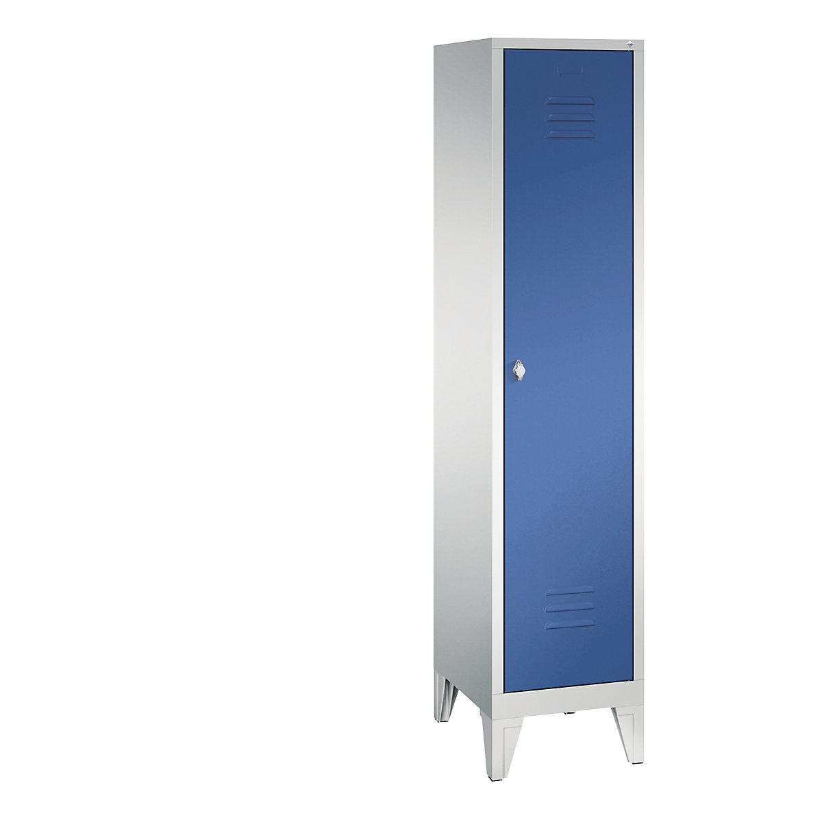 C+P – Garderobni ormar CLASSIC s nogama, 1 odjel, širina odjela 400 mm, u svijetlosivoj / encijan plavoj boji