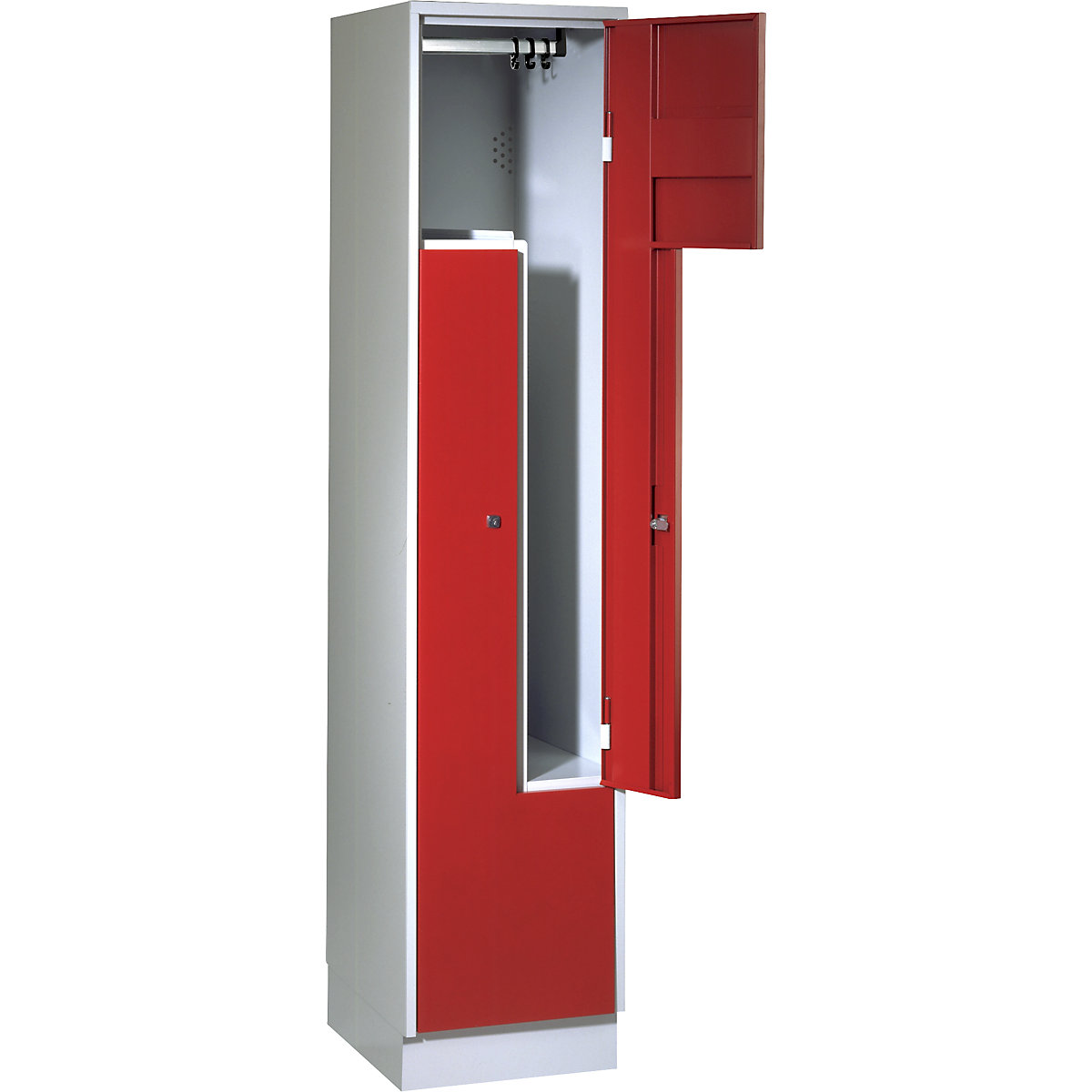 Garderobni ormar s vratima u obliku slova Z – Wolf, 2 pretinca, vrata u vatreno crvenoj boji-17