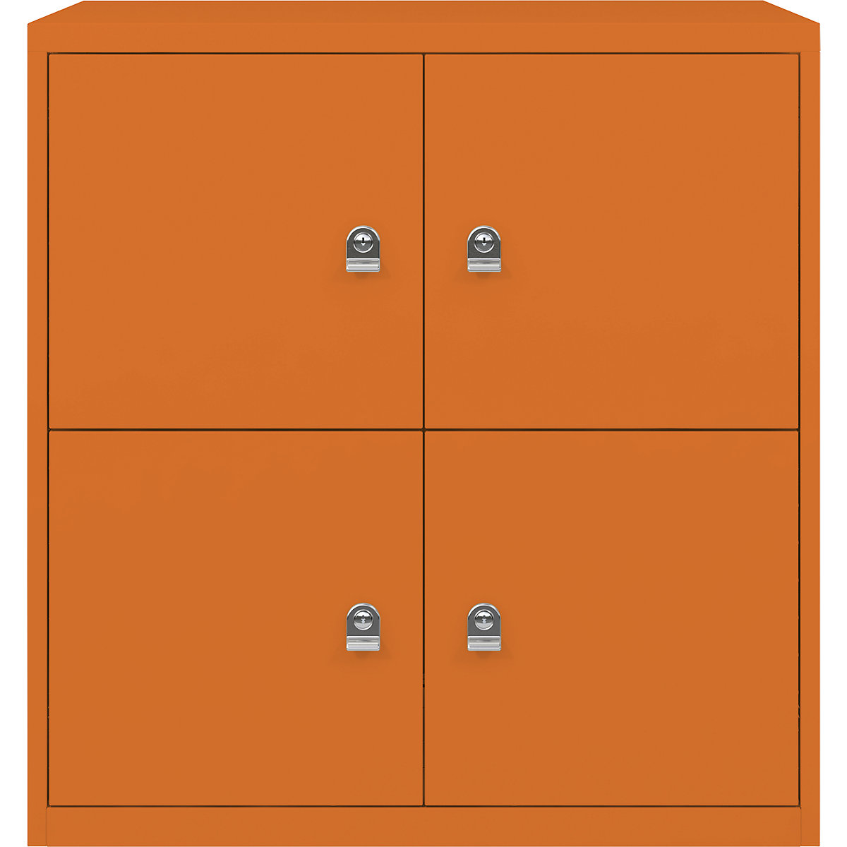 Ormar LateralFile™ Lodge – BISLEY, s 4 pretinca sa zaključavanjem, visina po 375 mm, u narančastoj boji-13