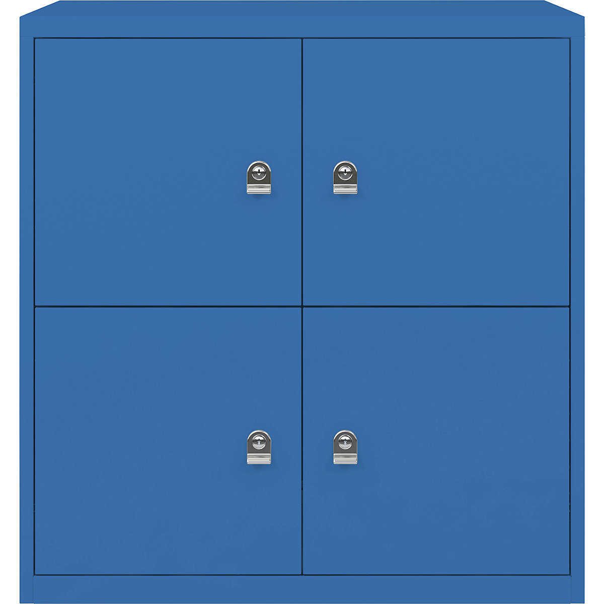 Ormar LateralFile™ Lodge – BISLEY, s 4 pretinca sa zaključavanjem, visina po 375 mm, u plavoj boji-22