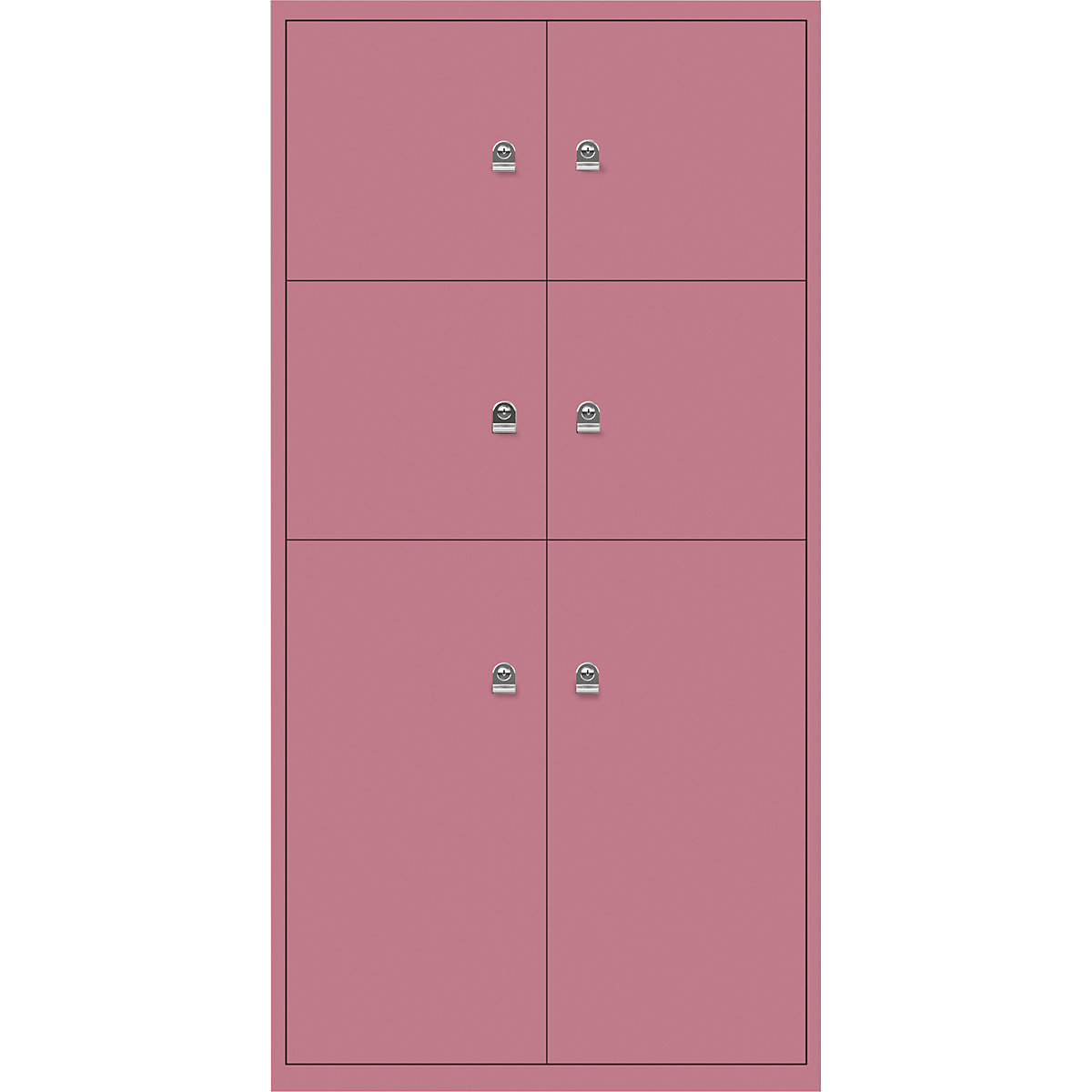 Ormar LateralFile™ Lodge – BISLEY, sa 6 pretinaca sa zaključavanjem, visina 4 x 375 mm, 2 x 755 mm, u ružičastoj boji-3