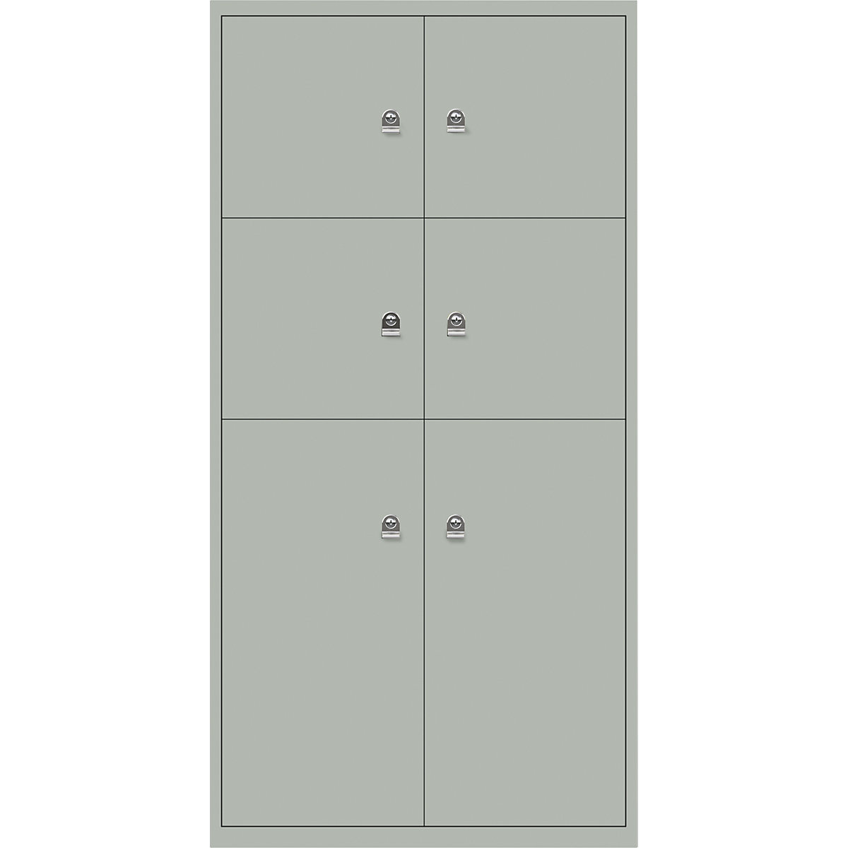 Ormar LateralFile™ Lodge – BISLEY, sa 6 pretinaca sa zaključavanjem, visina 4 x 375 mm, 2 x 755 mm, u jorško sivoj boji-10