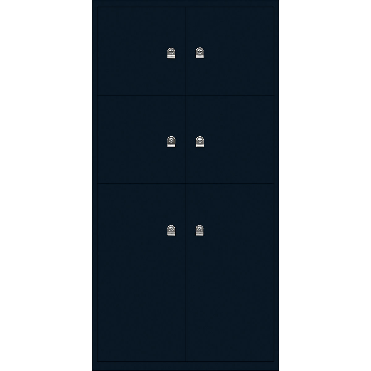 Ormar LateralFile™ Lodge – BISLEY, sa 6 pretinaca sa zaključavanjem, visina 4 x 375 mm, 2 x 755 mm, u prusko crnoj boji-2