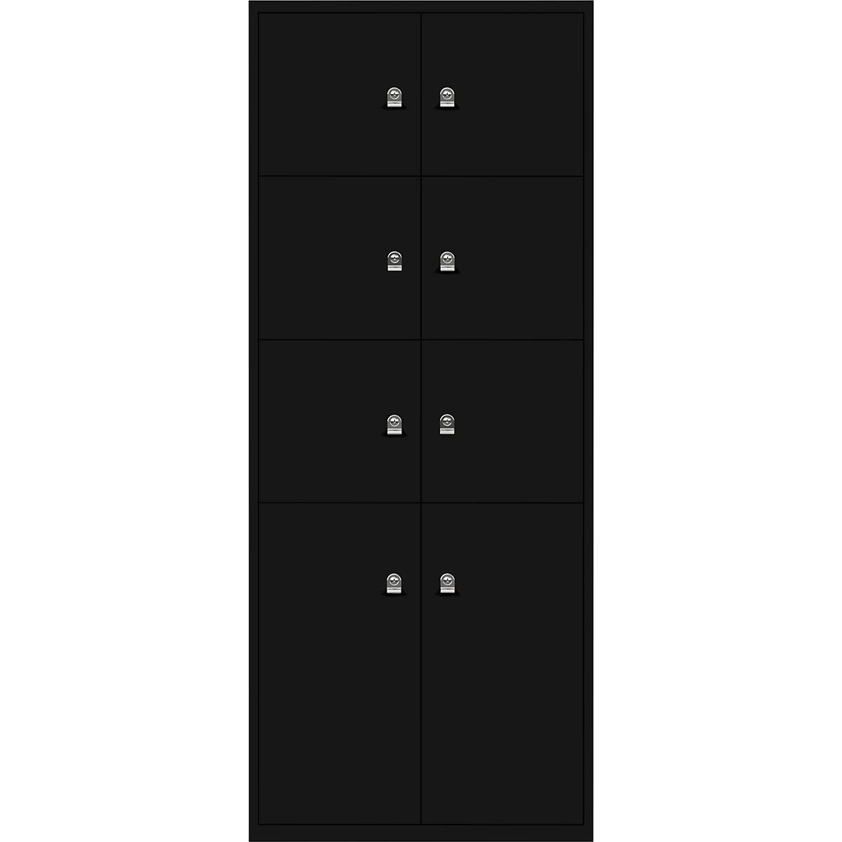 Ormar LateralFile™ Lodge – BISLEY, s 8 pretinaca sa zaključavanjem, visina 6 x 375 mm, 2 x 755 mm, u crnoj boji-25