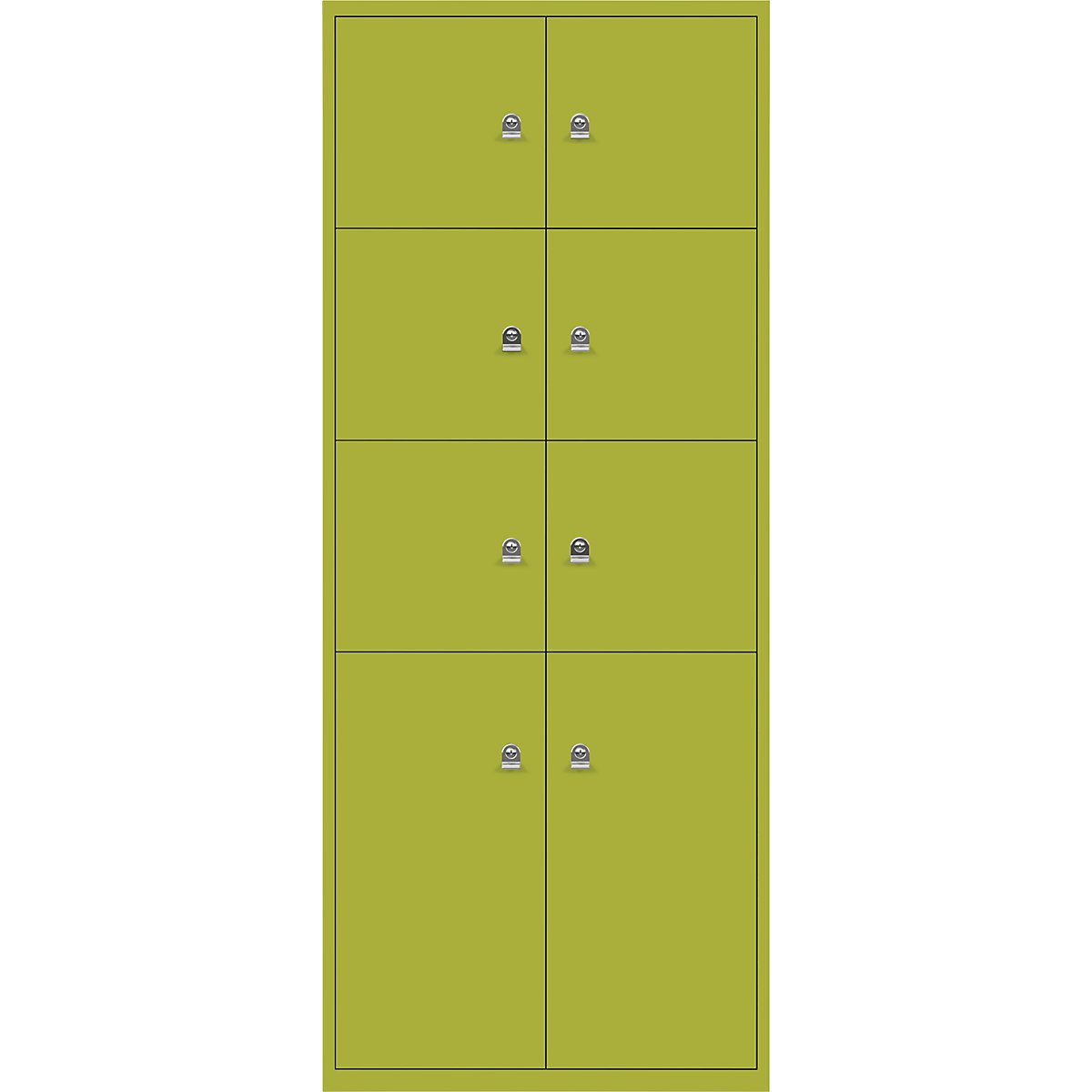 Ormar LateralFile™ Lodge – BISLEY, s 8 pretinaca sa zaključavanjem, visina 6 x 375 mm, 2 x 755 mm, u zelenoj boji-30