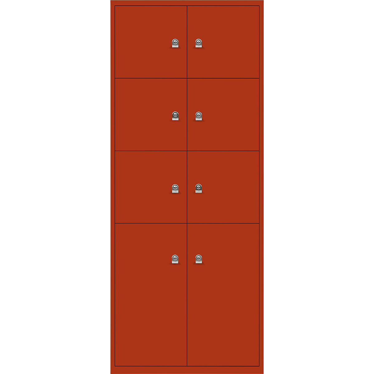 Ormar LateralFile™ Lodge – BISLEY, s 8 pretinaca sa zaključavanjem, visina 6 x 375 mm, 2 x 755 mm, u sevilja crvenoj boji-9