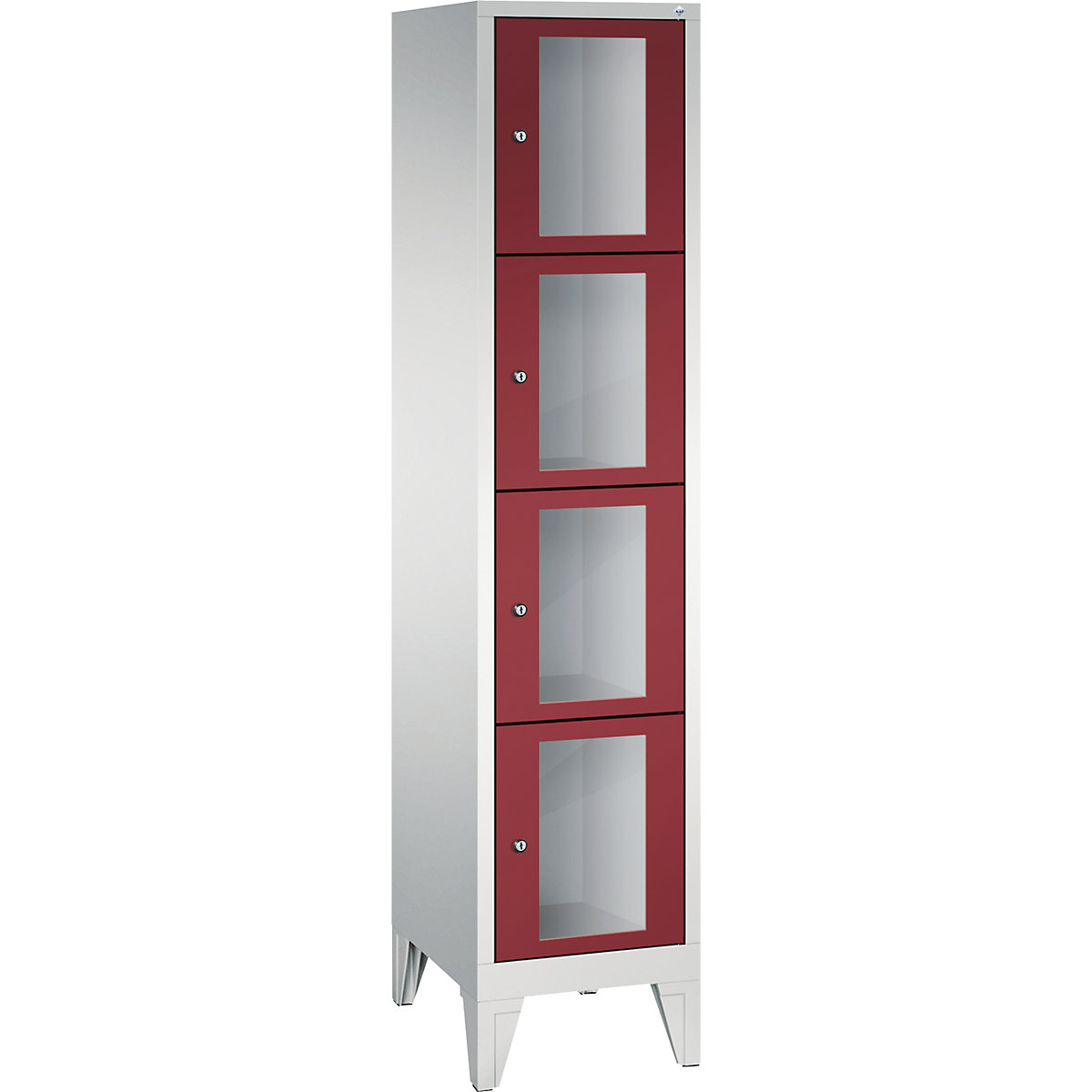 Ormar s pretincima CLASSIC, visina pretinca 375 mm, s nogama – C+P, 4 pretinca, širina 420 mm, vrata u rubin crvenoj boji
