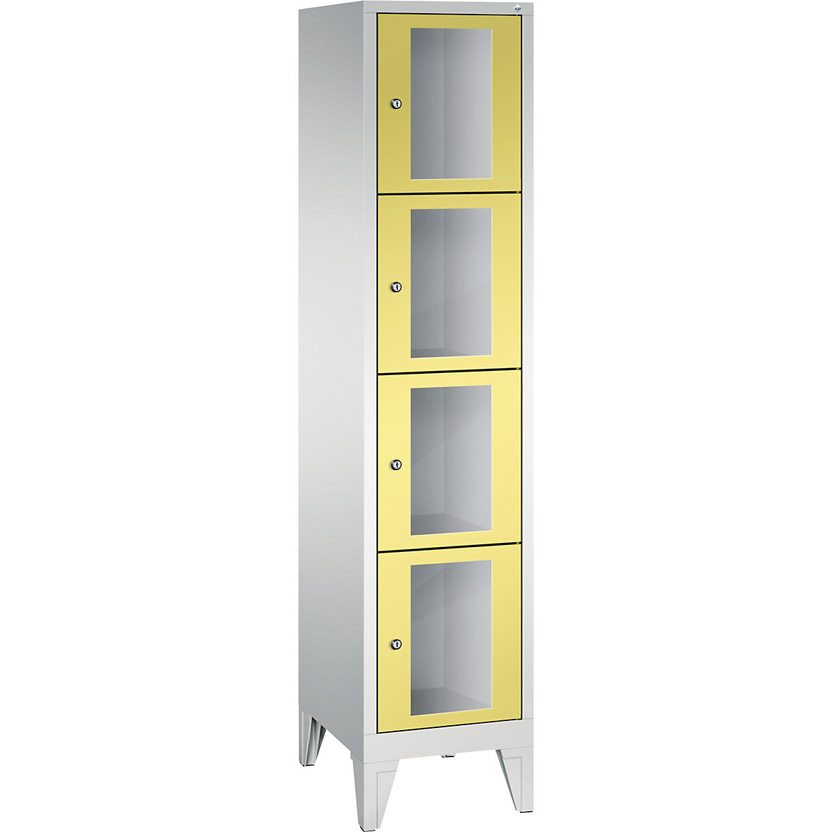Ormar s pretincima CLASSIC, visina pretinca 375 mm, s nogama – C+P, 4 pretinca, širina 420 mm, vrata u sumpor žutoj boji