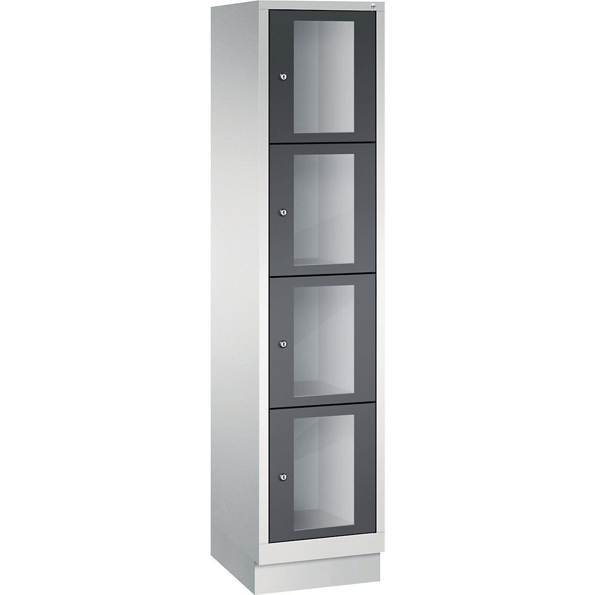 Ormar s pretincima CLASSIC, visina pretinca 375 mm, s podnožjem – C+P, 4 pretinca, širina 420 mm, vrata u crnosivoj boji