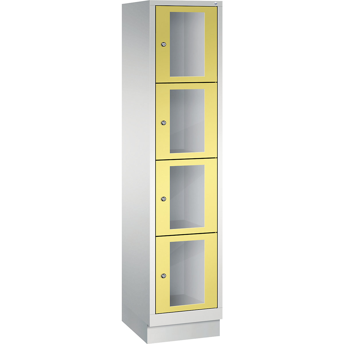 Ormar s pretincima CLASSIC, visina pretinca 375 mm, s podnožjem – C+P, 4 pretinca, širina 420 mm, vrata u sumpor žutoj boji