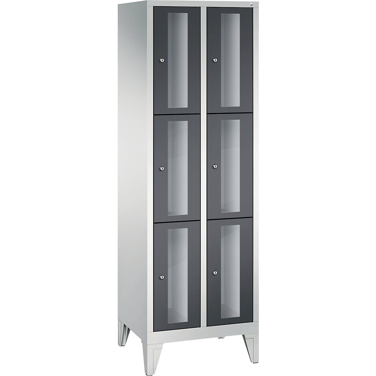 Ormar s pretincima CLASSIC, visina pretinca 510 mm, s nogama – C+P, 6 pretinaca, širina 610 mm, vrata u crnosivoj boji