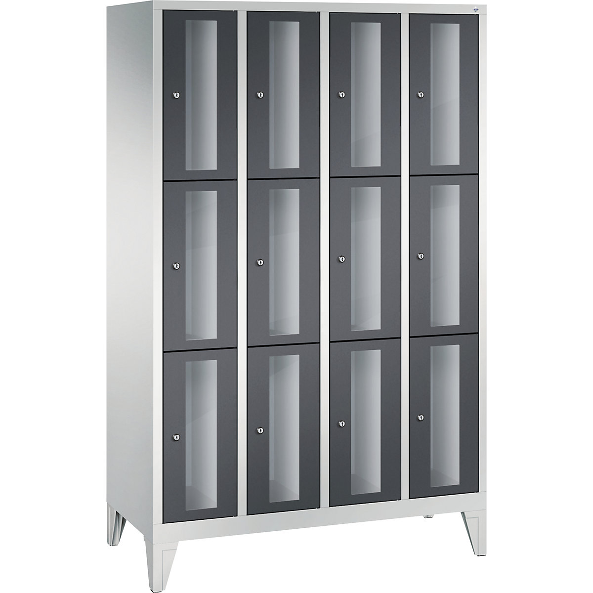 Ormar s pretincima CLASSIC, visina pretinca 510 mm, s nogama – C+P, 12 pretinaca, širina 1190 mm, vrata u crnosivoj boji