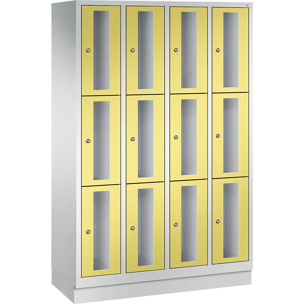 Ormar s pretincima CLASSIC, visina pretinca 510 mm, s podnožjem – C+P, 12 pretinaca, širina 1190 mm, vrata u sumpor žutoj boji