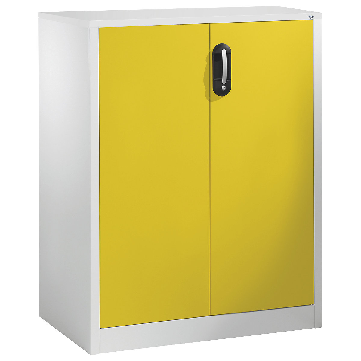 Niska komoda za dokumente ACURADO – C+P, 3 visine za registratore, VxŠxD 1200 x 930 x 500 mm, u svijetlo sivoj / žutoj boji