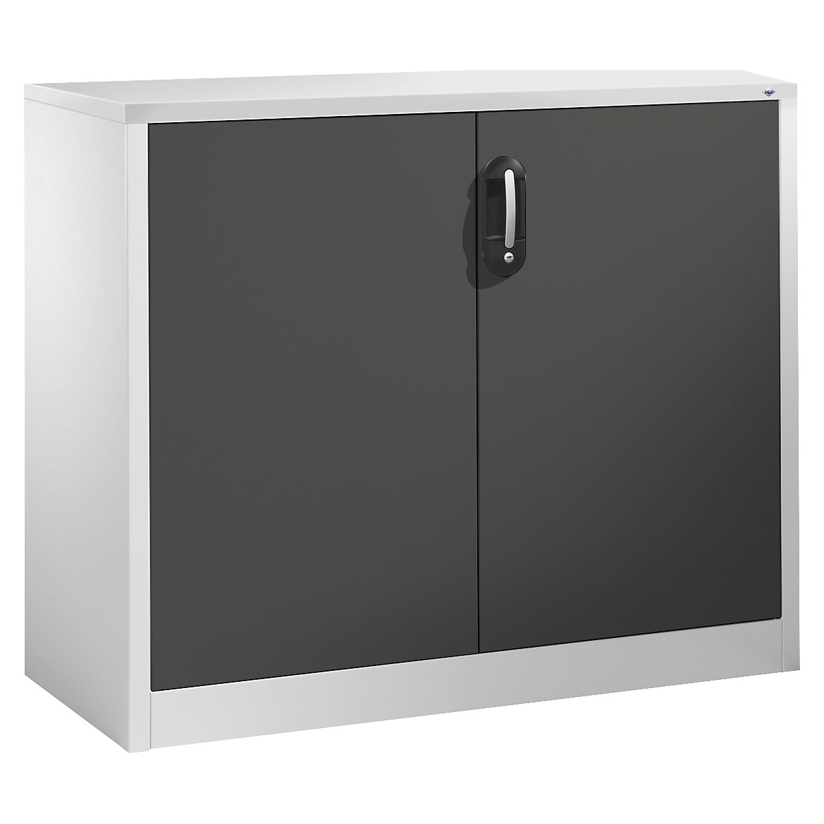 Niska komoda za dokumente ACURADO – C+P, 2 visine za registratore, VxŠxD 1000 x 1200 x 400 mm, u svijetlosivoj / sivoj boji