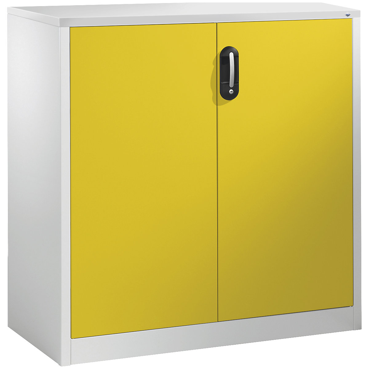 Niska komoda za dokumente ACURADO – C+P, 3 visine za registratore, VxŠxD 1200 x 1200 x 500 mm, u svijetlo sivoj / žutoj boji