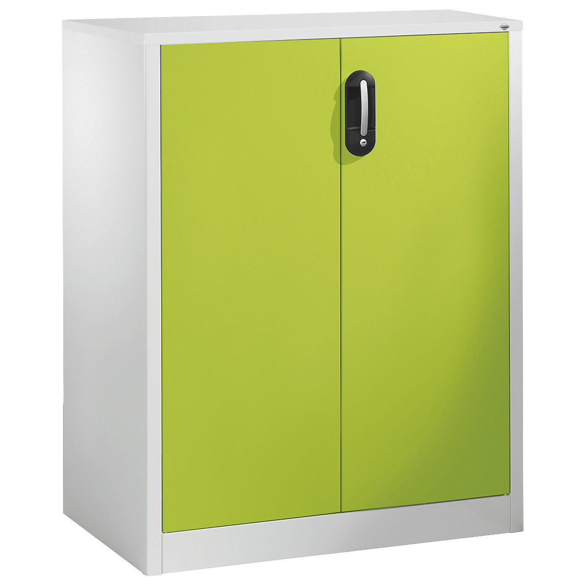 Niska komoda za dokumente ACURADO – C+P, 3 visine za registratore, VxŠxD 1200 x 930 x 500 mm, u svijetlosivoj / žuto zelenoj boji