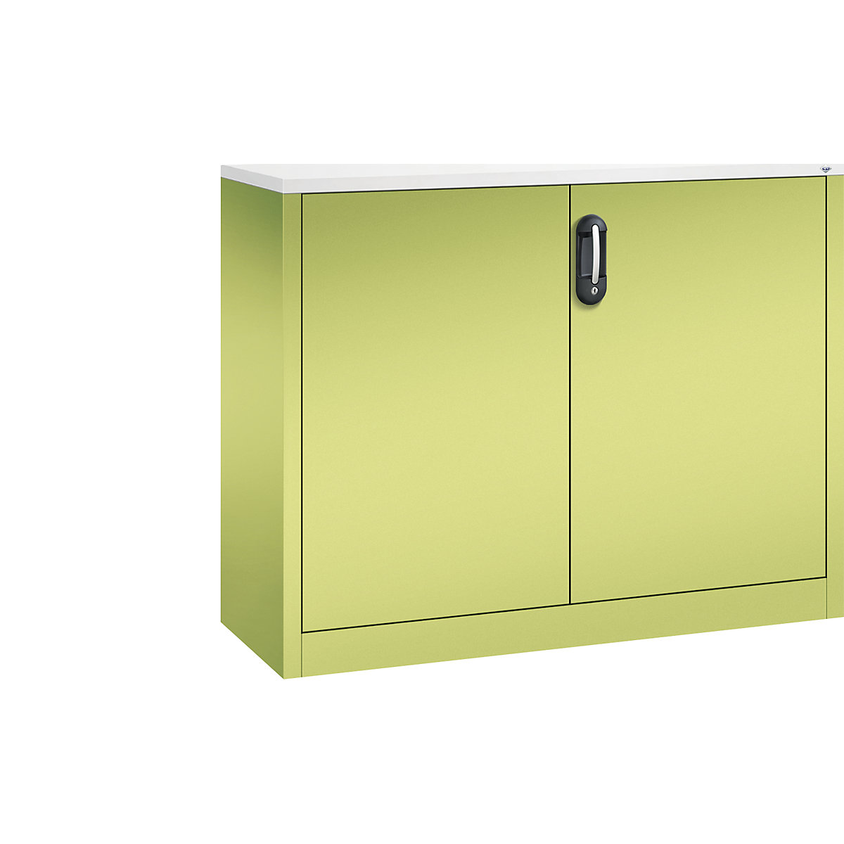 Niska komoda za dokumente ACURADO – C+P, 2 visine za registratore, VxŠxD 1000 x 1200 x 400 mm, u žuto zelenoj / žuto zelenoj boji