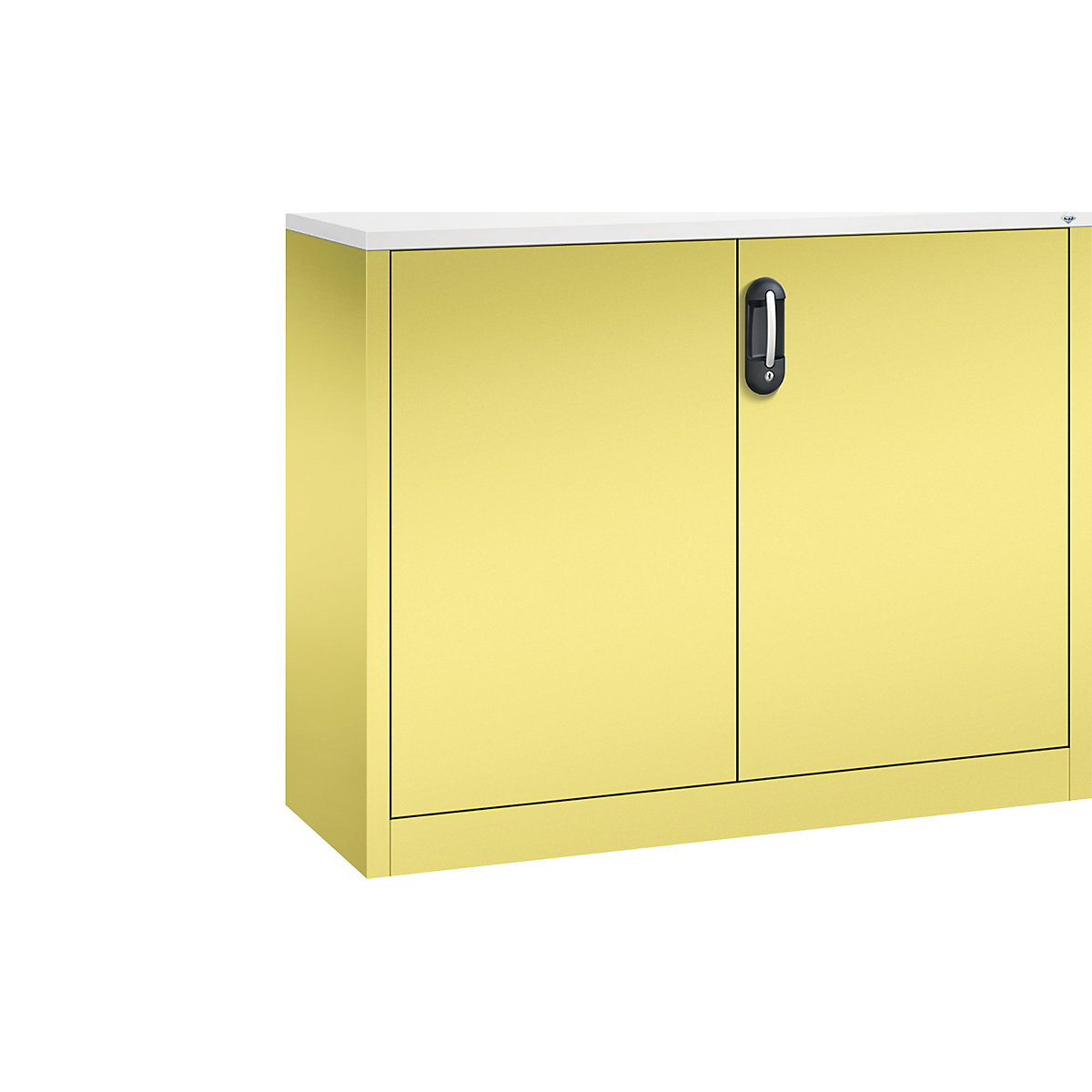 Niska komoda za dokumente ACURADO – C+P, 2 visine za registratore, VxŠxD 1000 x 1200 x 400 mm, u sumpor žutoj / sumpor žutoj boji
