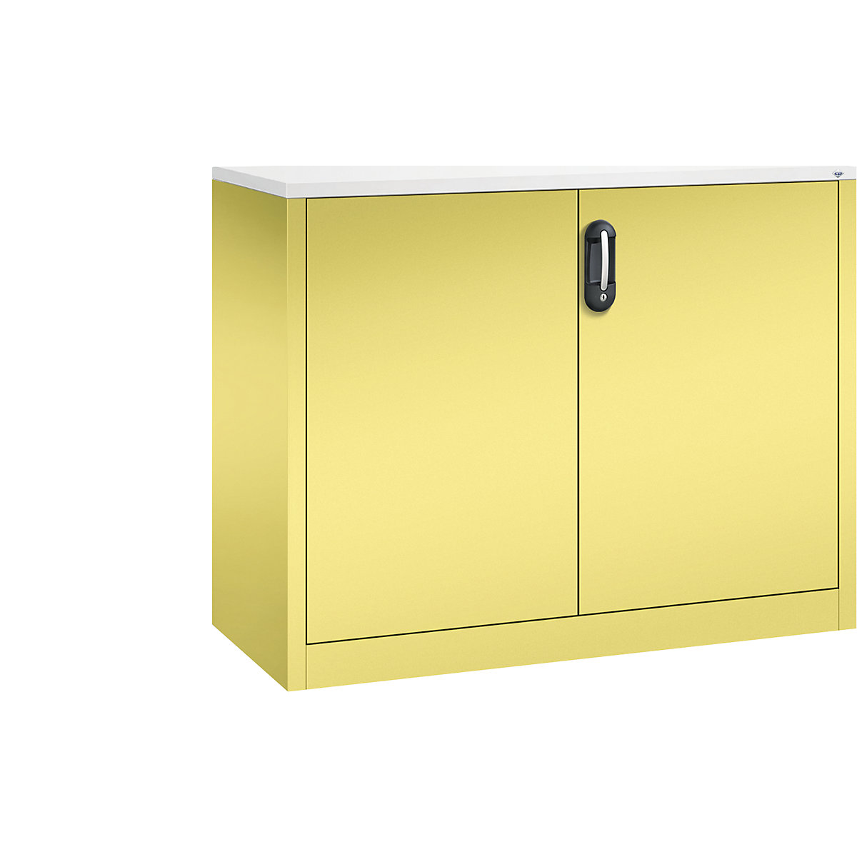 Niska komoda za dokumente ACURADO – C+P, 2 visine za registratore, VxŠxD 1000 x 1200 x 500 mm, u sumpor žutoj / sumpor žutoj boji