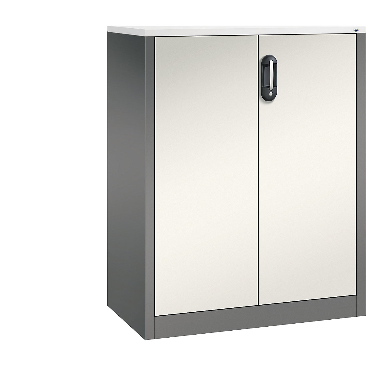 Niska komoda za dokumente ACURADO – C+P, 3 visine za registratore, VxŠxD 1200 x 930 x 500 mm, u sivoj / biser bijeloj boji
