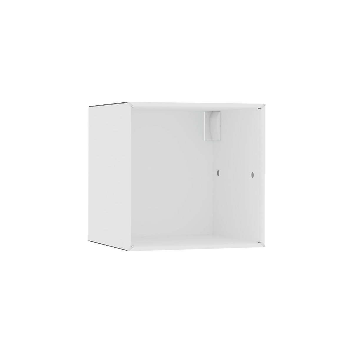 Otvorena pojedinačna kutija, viseća izvedba – mauser, širina 385 mm, u čisto bijeloj boji-3